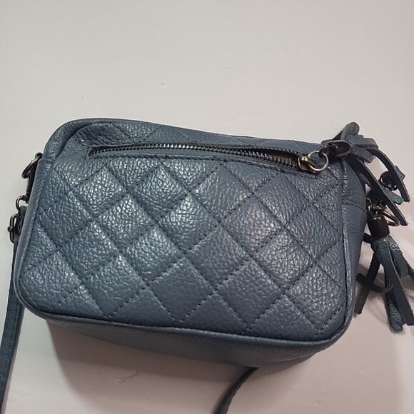 Flordariso Italian Genuine Leather Bag Blue - Picture 2 of 13